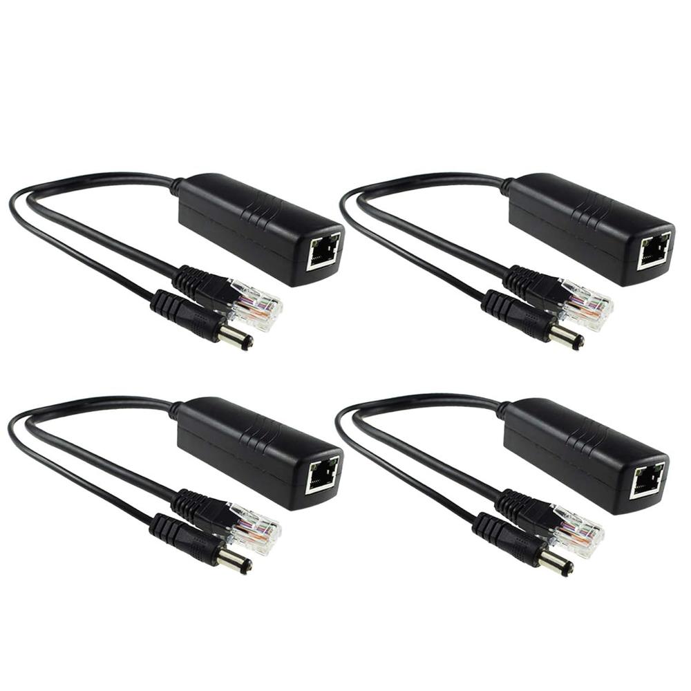Great Choice Products 4-Pack Active 48V To 12V Poe Splitter Adapter, Ieee 802.3Af Compliant, 10/100Mbps, For Ip Camera Ap Voip Phone And More