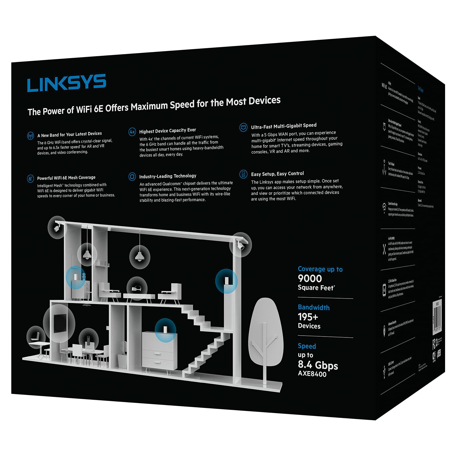Linksys MX8503 Atlas Max 6E Tri-Band Mesh Wi-Fi 6E System (3 Pack)