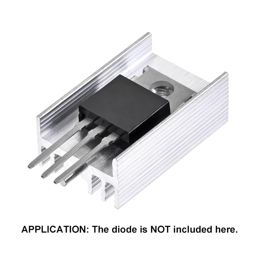 Disipador Térmico TO-220 De Aluminio 30x15x10mm - Pack De 20 Piezas Con Pasadores Para MOSFET, Transistores, Diodos