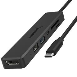 SABRENT Multi-Port USB Type-C Hub with 4K HDMI | Power Delivery (60 Watts) | 1 USB 3.0 Port | 1 USB 2.0 Port | SD/microSD Car…