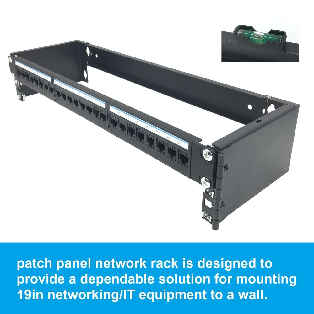 Great Choice Products 2U 19-Inch Hinged Wall Mount Patch Panel Bracket ...