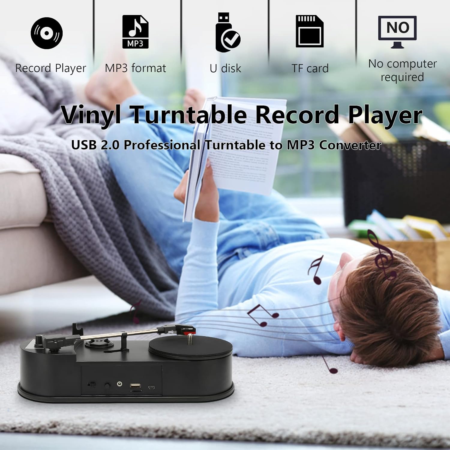 Great Choice Products Lp Vinyl To Mp3 Converter, Usb 2.0 Professional Lp Vinyl Turntable Record Player Turntable To Mp3 Converter, Convert Vinyl Re…
