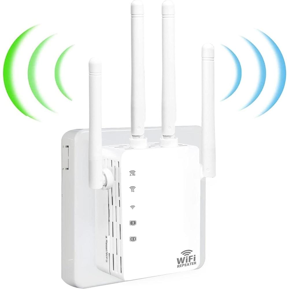 Great Choice Products Wifi Extender,Wifi Booster 1200Mbps Wifi 2.4&5Ghz Dual Band(9500Sq.Ft) Wifi Signal Strong Penetrability 35 Devices 4 Modes 1-…