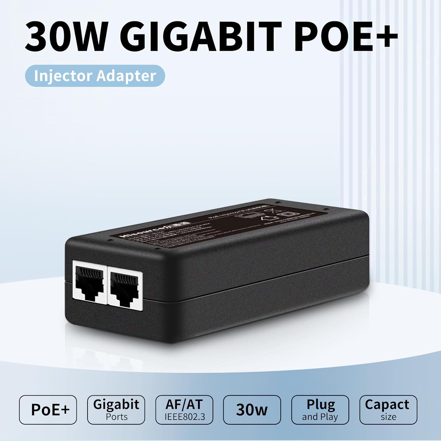 Great Choice Products Poe Injector Up To 30W Power Supply, Gigabit Poe Adapter For Ip Cameras And Voip Phones Network Distance Up To 328 Ft. Poe Po…