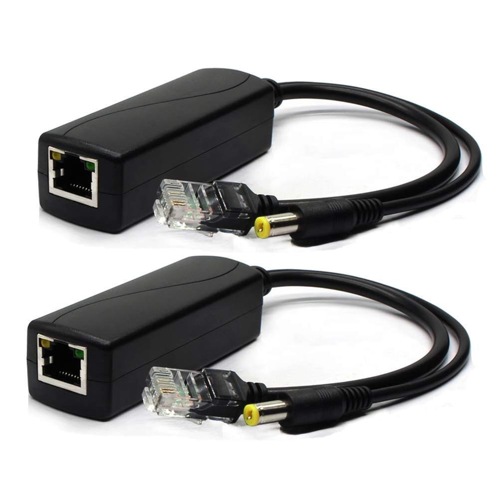 Great Choice Products 2-Pack Active 48V To 12V Poe Splitter Adapter, Ieee 802.3Af Compliant 10/100Mbps, Dc 12V Output, For Ip Camera Ap Voip Phone …