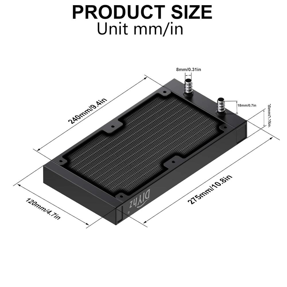 Great Choice Products Water Cooling Computer Radiator, 12 Pipe Aluminum ...