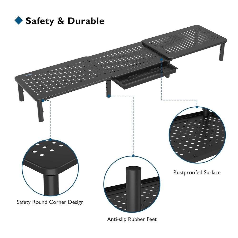 Great Choice Products Dual Monitor Stand Riser, 3 Height Adjustable ...