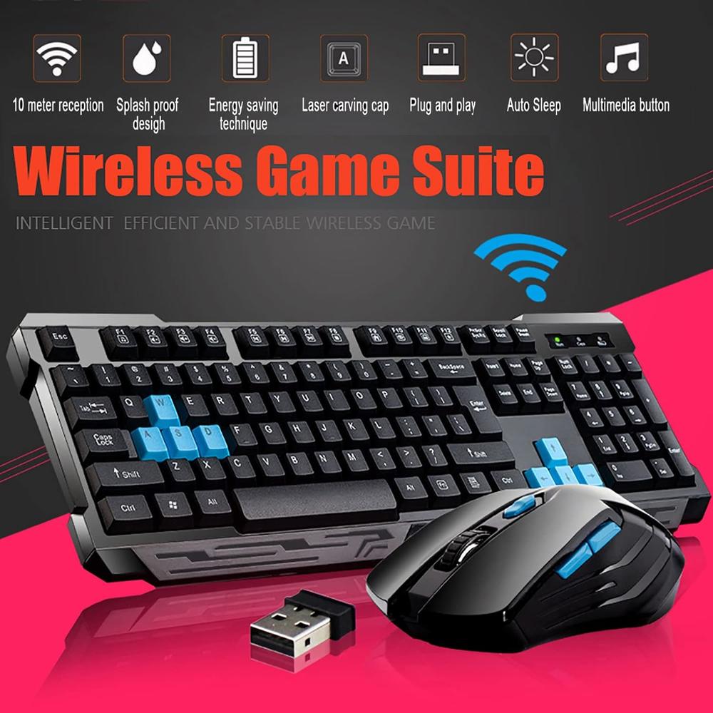 Great Choice Products Wireless Keyboard And Mouse Combo, 2.4Ghz Cordless Usb Computer Keyboard Ergonomic Multimedia And Wireless Optical Mice Set F…