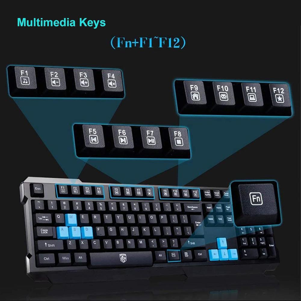 Great Choice Products Wireless Keyboard And Mouse Combo, 2.4Ghz Cordless Usb Computer Keyboard Ergonomic Multimedia And Wireless Optical Mice Set F…