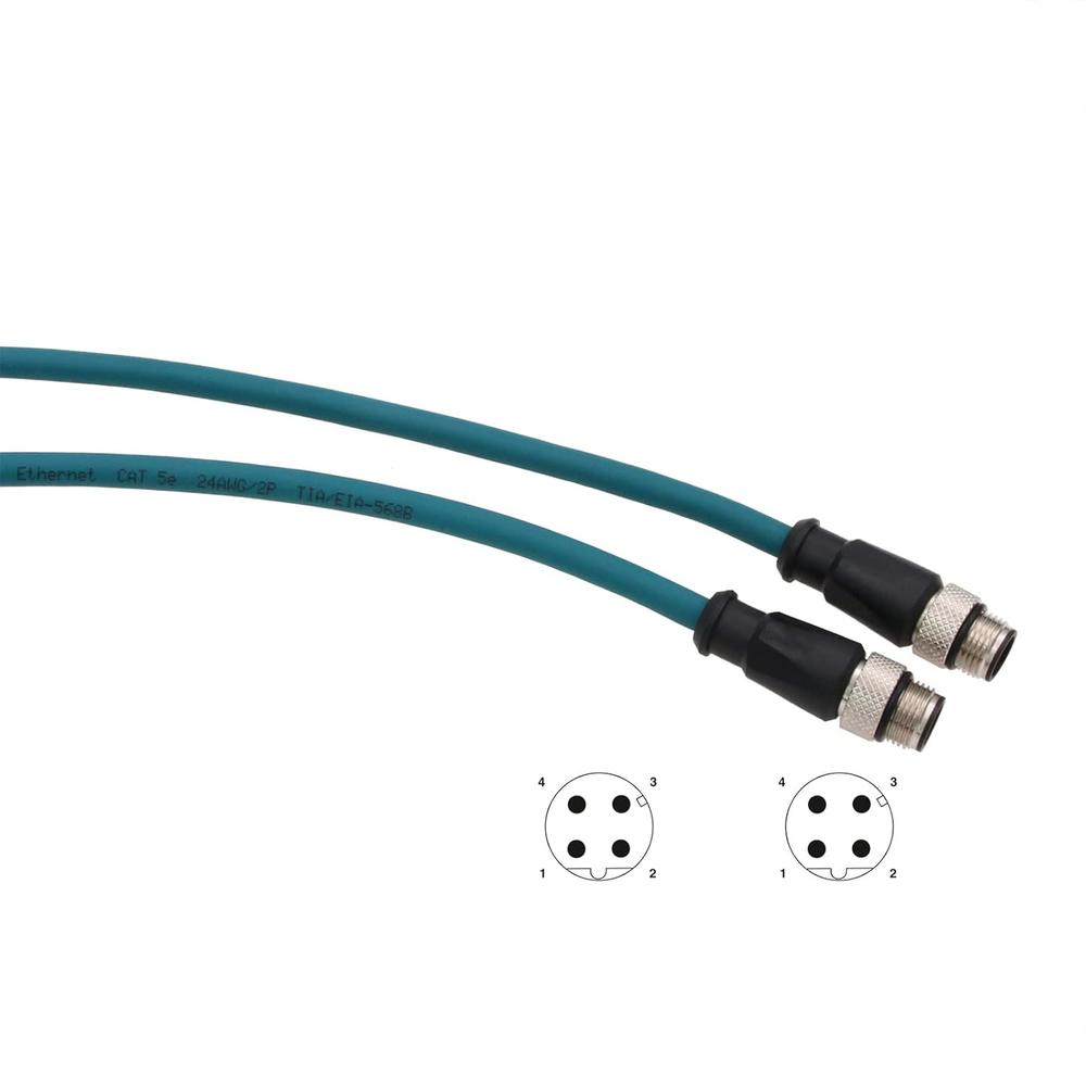 Great Choice Products M12 D-Coded 4 Pin To 4 Pin Sensor Ethernet Data ...