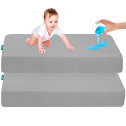 Great Choice Products Crib Sheets Waterproof 2 Pack, Crib Mattress Protector, Baby Fitted Crib Sheet, Ultra Soft & Breathable Toddler Bed Sheets Fo…