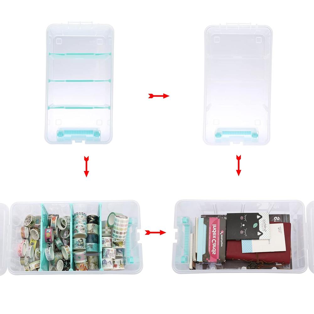 Great Choice Products Clear Plastic Dividing Storage Box With 4 Deep ...