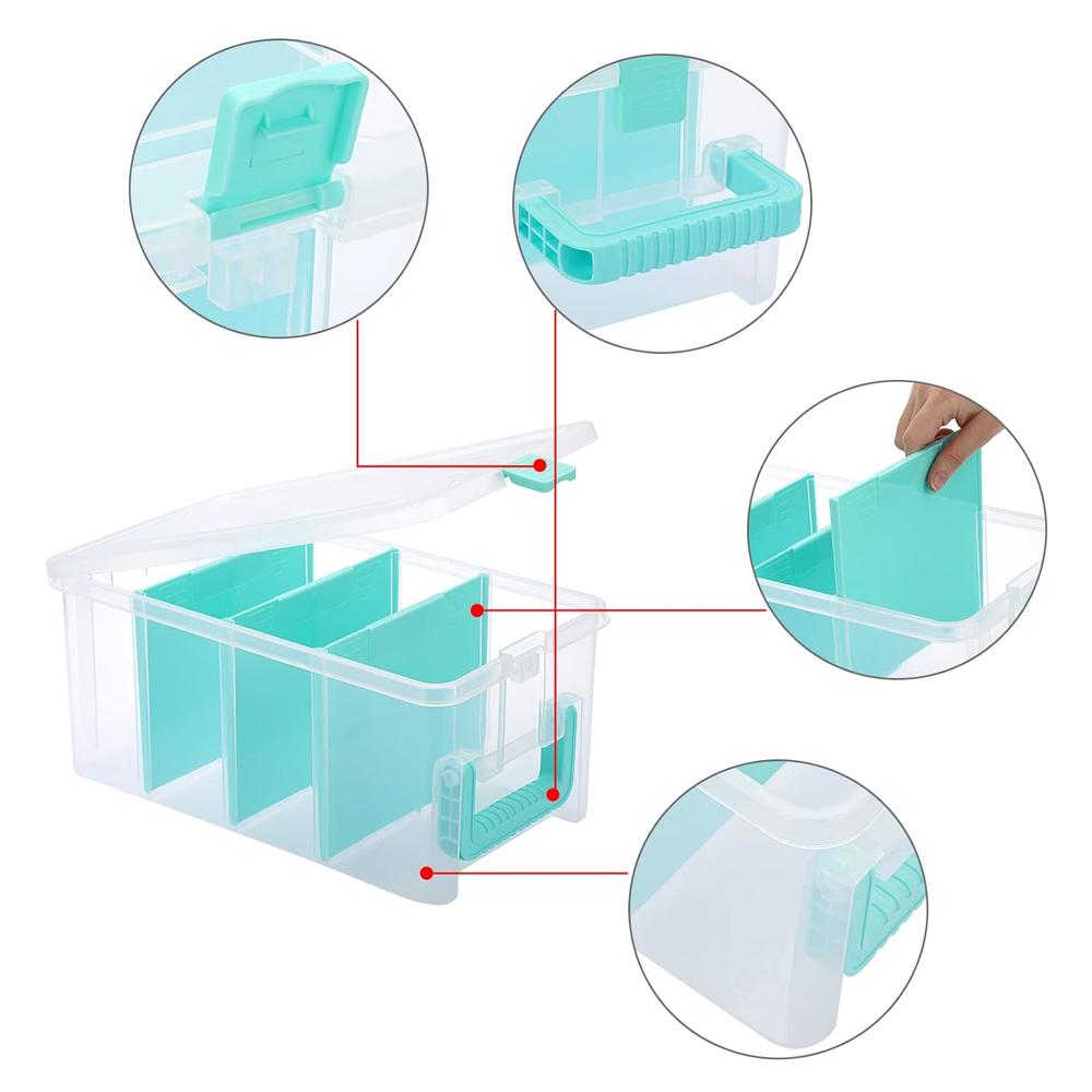 Great Choice Products Clear Plastic Dividing Storage Box With 4 Deep ...