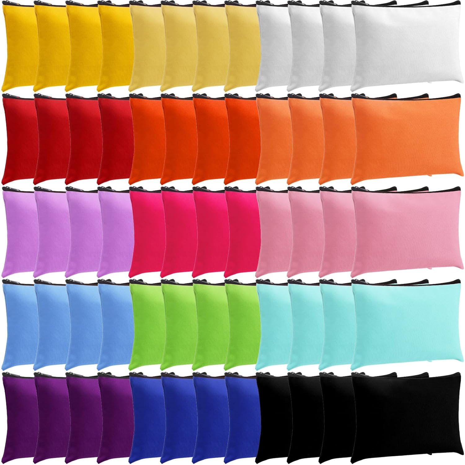 Great Choice Products 60 Pcs Canvas Makeup Bags Bulk Cosmetic Bags Zipper Pouches Multicolor Diy Craft Pencil Bag Pencil Pouch Multipurpose Canvas …