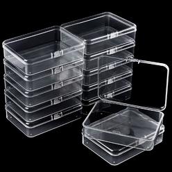 Great Choice Products 12 Pack Small Plastic Boxes With Hinged Lids, Rectangle Clear Craft Storage Containers With Lids Plastic Boxes For Beads, Jew…