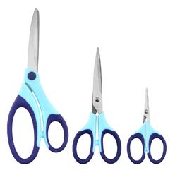 Great Choice Products Craft Scissors Set Of 3 Pack, All Purpose Sharp Blade Shears Rubber Soft Grip Handle, Multipurpose Fabric Scissors Tool Great…