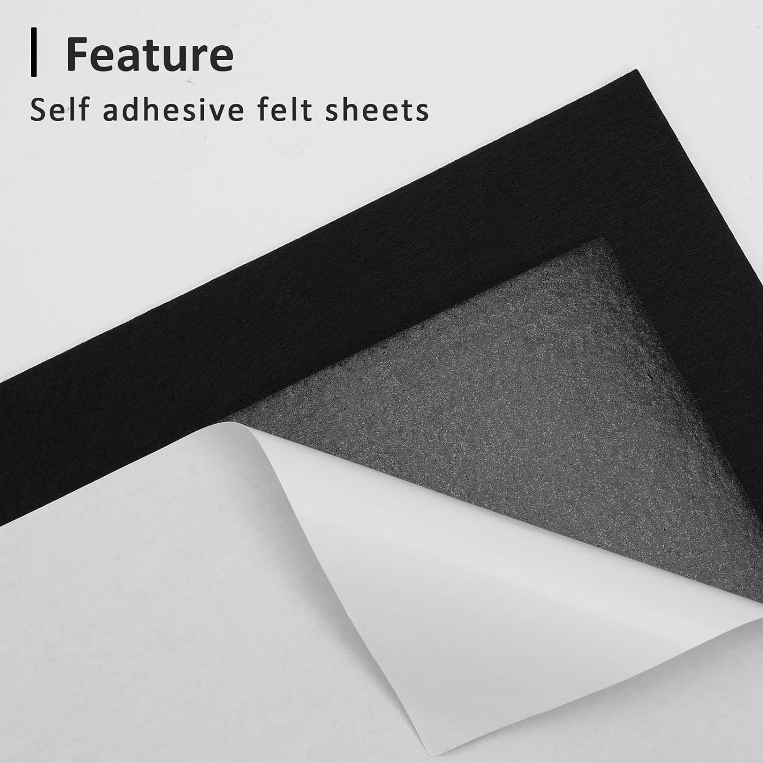 Great Choice Products 14Pcs Black Self Adhesive Felt Sheets, Sticky Back Felt Fabric For House Adorning, Costumes, Jewelry Box Drawer Liner And Hal…