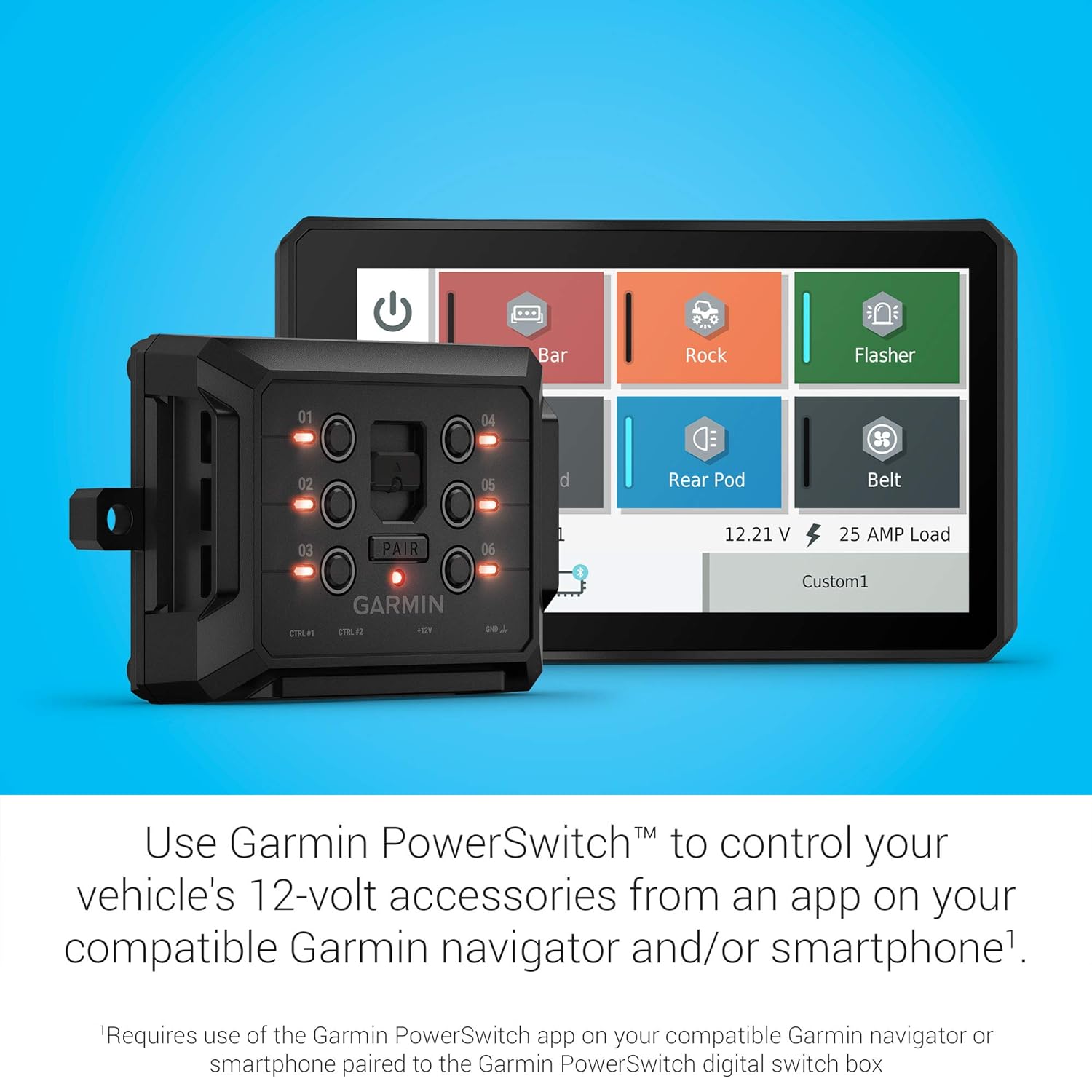 Garmin PowerSwitch, 6 Gang Compact Digital Switch Box, Requires Compatible Garmin Navigator or Smartphone, Switch Panel for C…