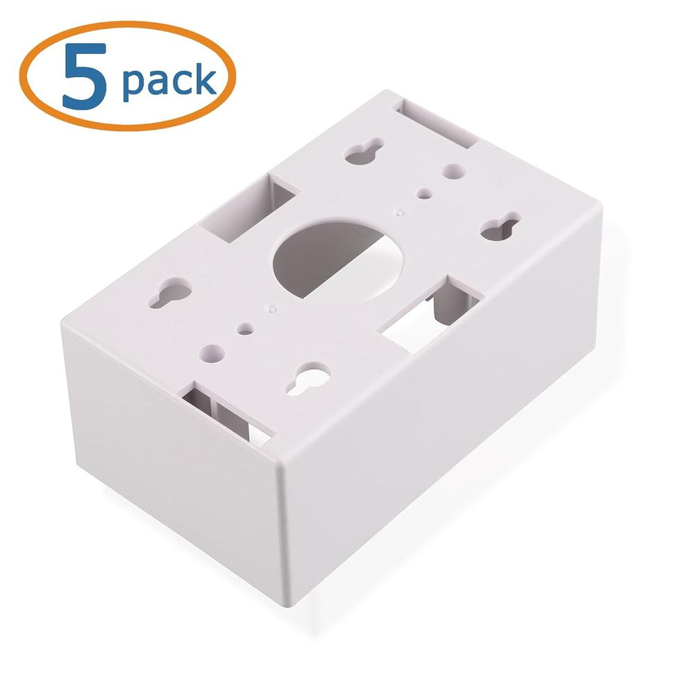 Cable Matters 5-Pack Single Gang Low Voltage Surface Mount Backbox in White