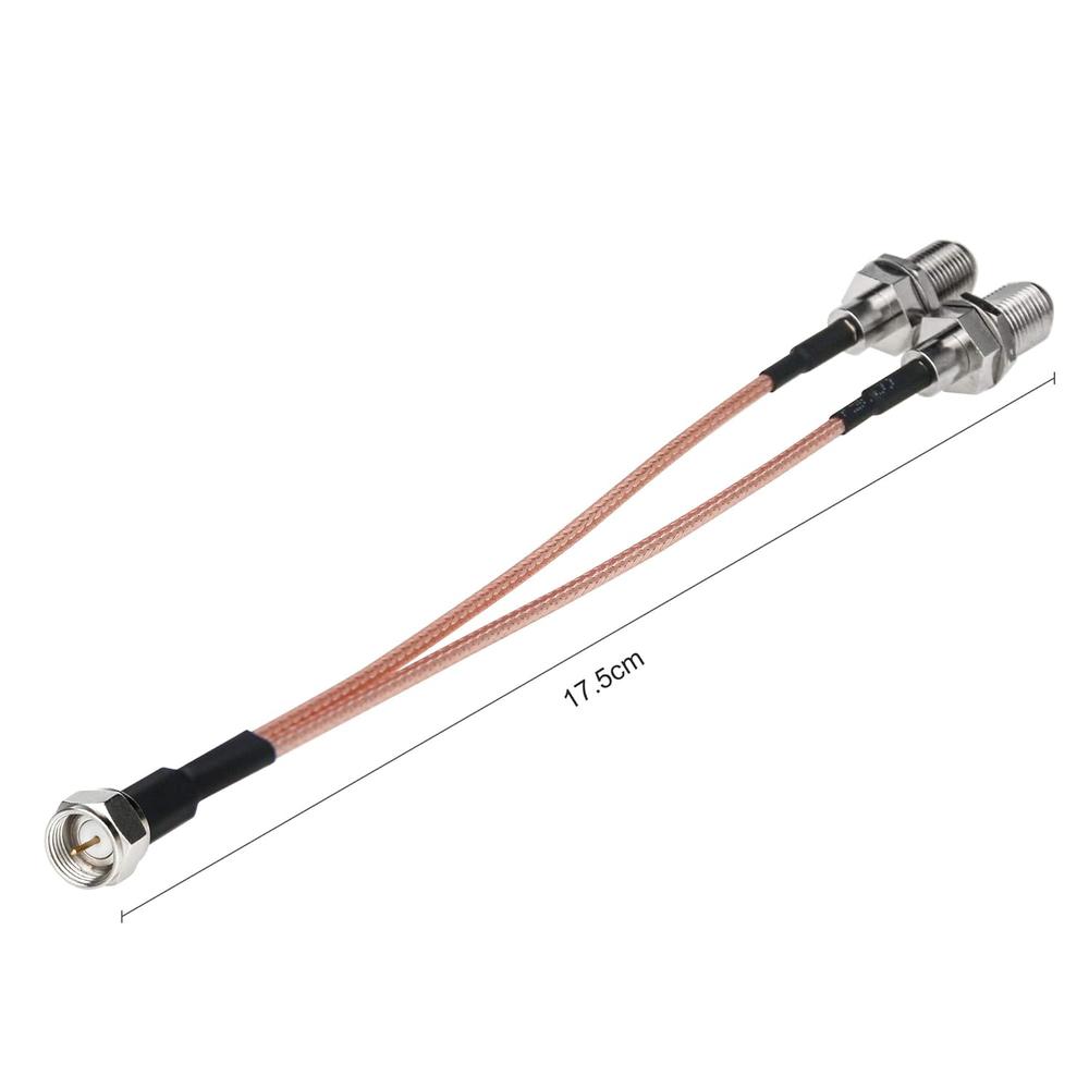 Great Choice Products F-Type Rg6 Splitter Coax Cable, 75Ohm Tv Antenna 3 Way Splitter Combiner F Male To F Dual Female Rg316 Coaxial Cable 6Inch