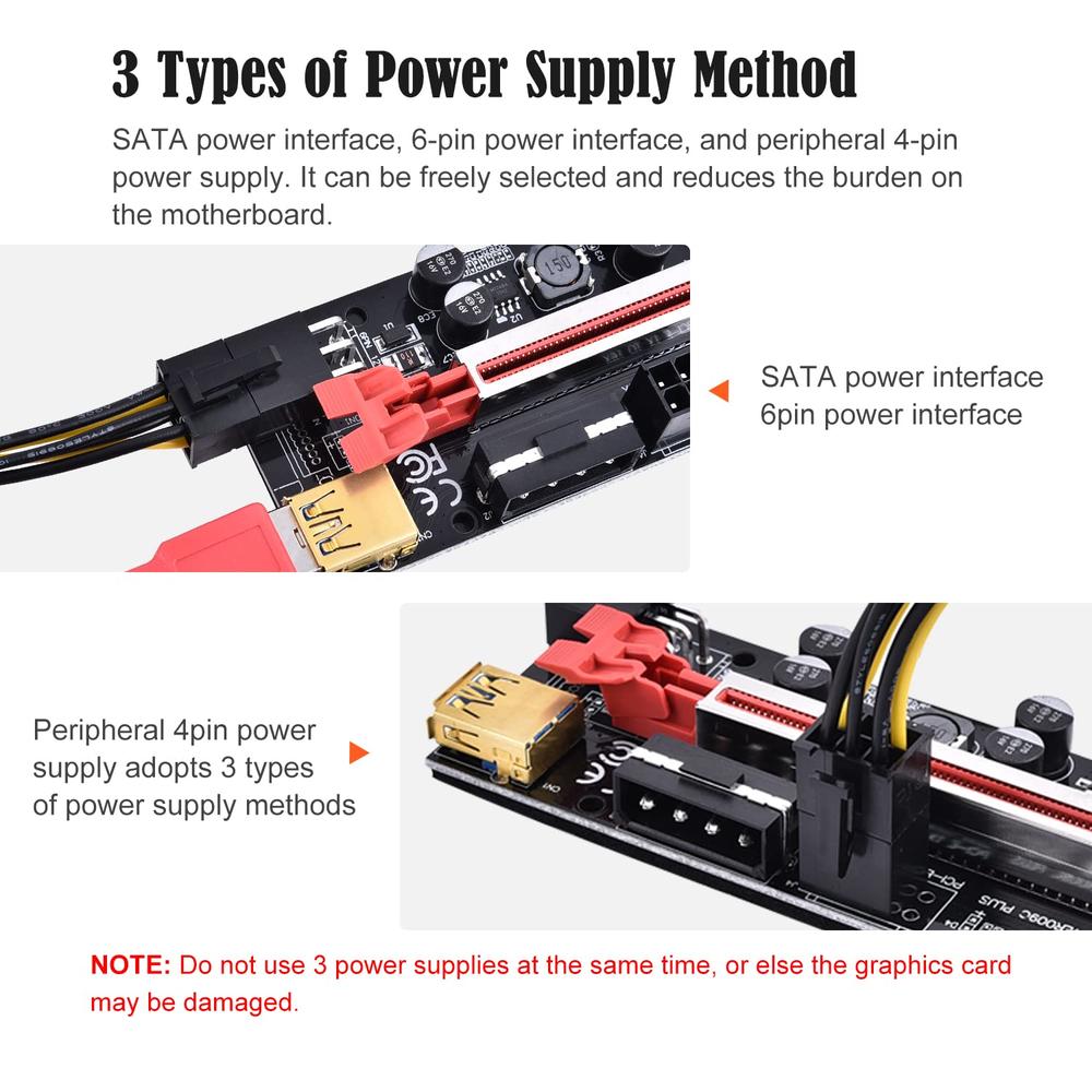 Great Choice Products 1X To 16X Pcie Adapter For Gpu Mining Rig 4 Solid ...