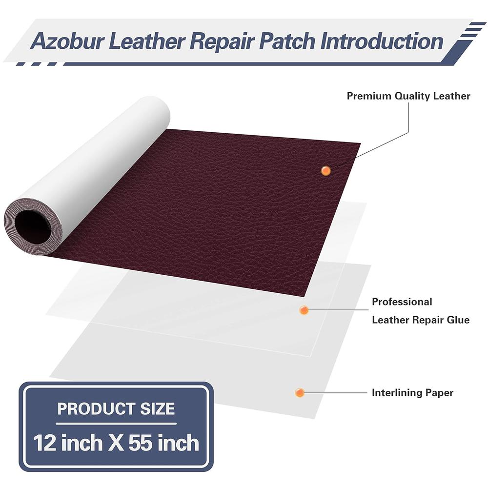 Great Choice Products Large Leather Repair Patch,Self-Adhesive Leather Repair Tape Kit For Couch Car Seats Furniture Sofa Vinyl Chairs Jackets Shoe…