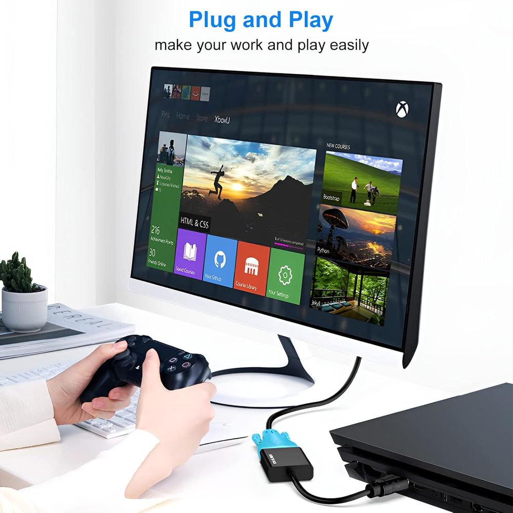 Great Choice Products Hdmi To Vga Adapter, Hdmi To Vga Converter Gold ...