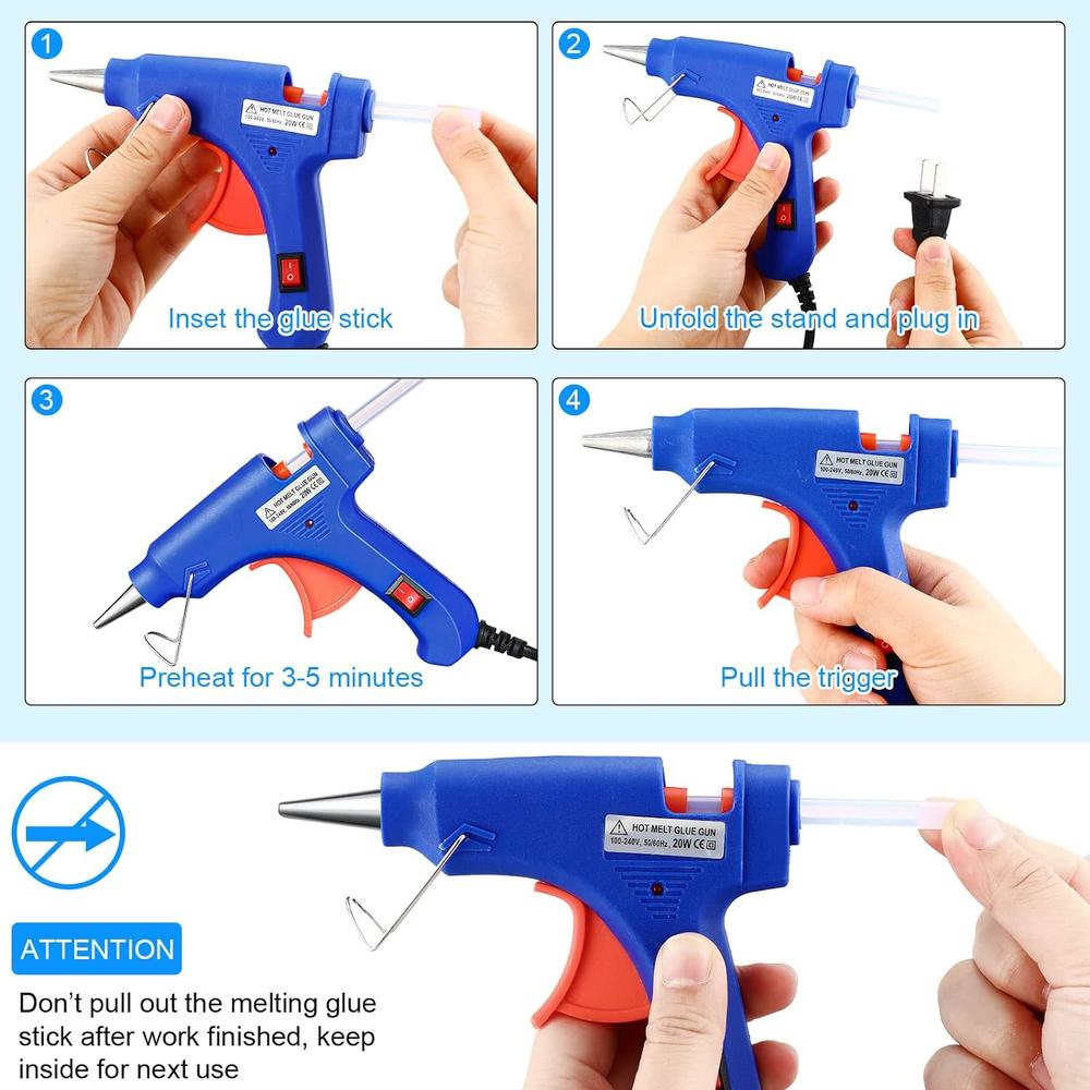 Great Choice Products 8 Pieces Mini Hot Glue Gun With 40 Glue Sticks For School Project Small Hot Melt Gun For Kids Craft Glue Gun For Diy Small Cr…