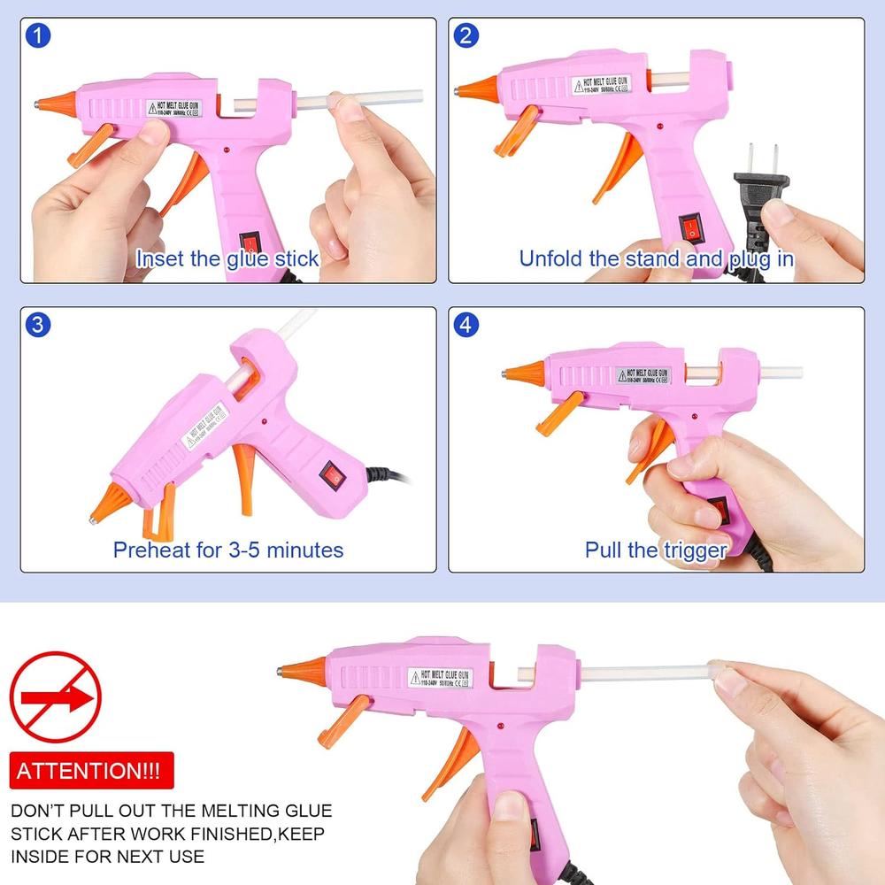 Great Choice Products 3 Pieces Glue Gun With 15 Glue Sticks, Hot Glue Sticks Mini Hot Glue Gun Kit Fast Preheating Craft Glue Guns For Diy Arts Hom…
