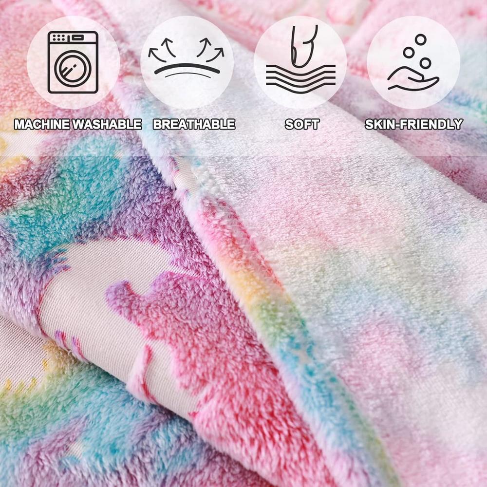 Great Choice Products Glow In The Dark Blanket 50" X 60" Throw Blanket Unicorn Gifts For Kids Boys Soft Plush Microfiber Flannel Blanket For Kids A…