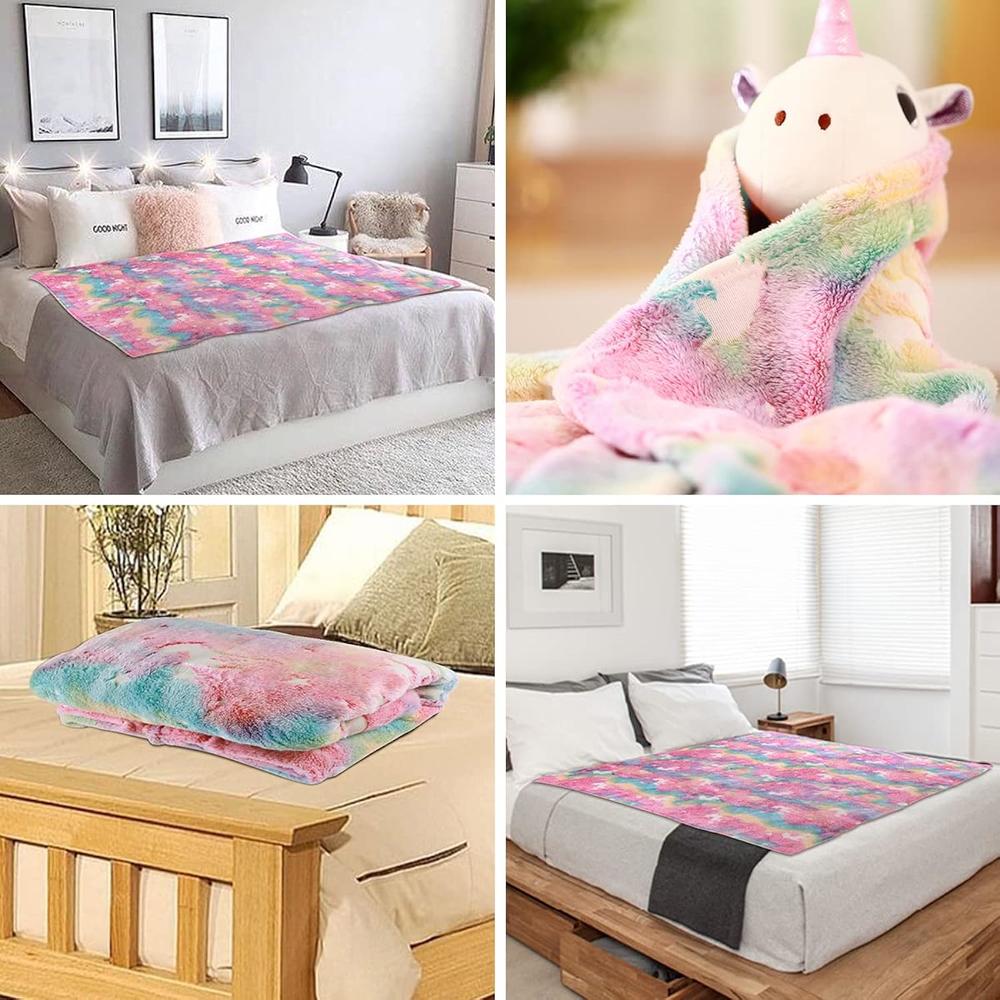 Great Choice Products Glow In The Dark Blanket 50" X 60" Throw Blanket Unicorn Gifts For Kids Boys Soft Plush Microfiber Flannel Blanket For Kids A…
