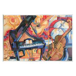 Stupell Industries Big City Music Piano Cubism Wood Wall Art, Design by Paul Brent