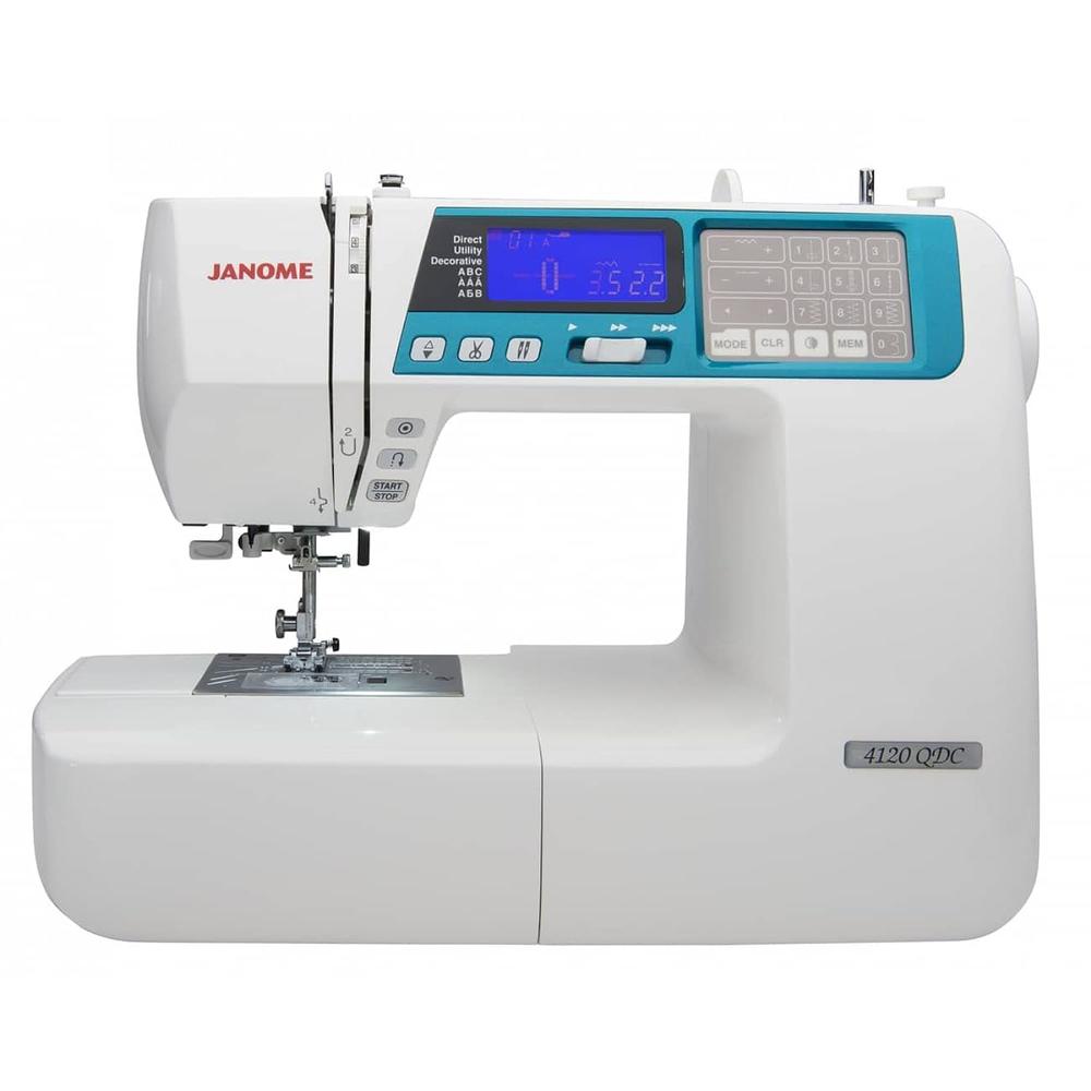 Janome 4120QDC Computerized Sewing Machine (New 2020 Tan Color) w/Hard Case + Extension Table + Instructional DVD + 1/4" Seam…