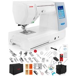 Janome Memory Craft Horizon 8200 QCP Special Edition Computerized Sewing Machine w/Black Roller Accessory Trolley Case + Semi…