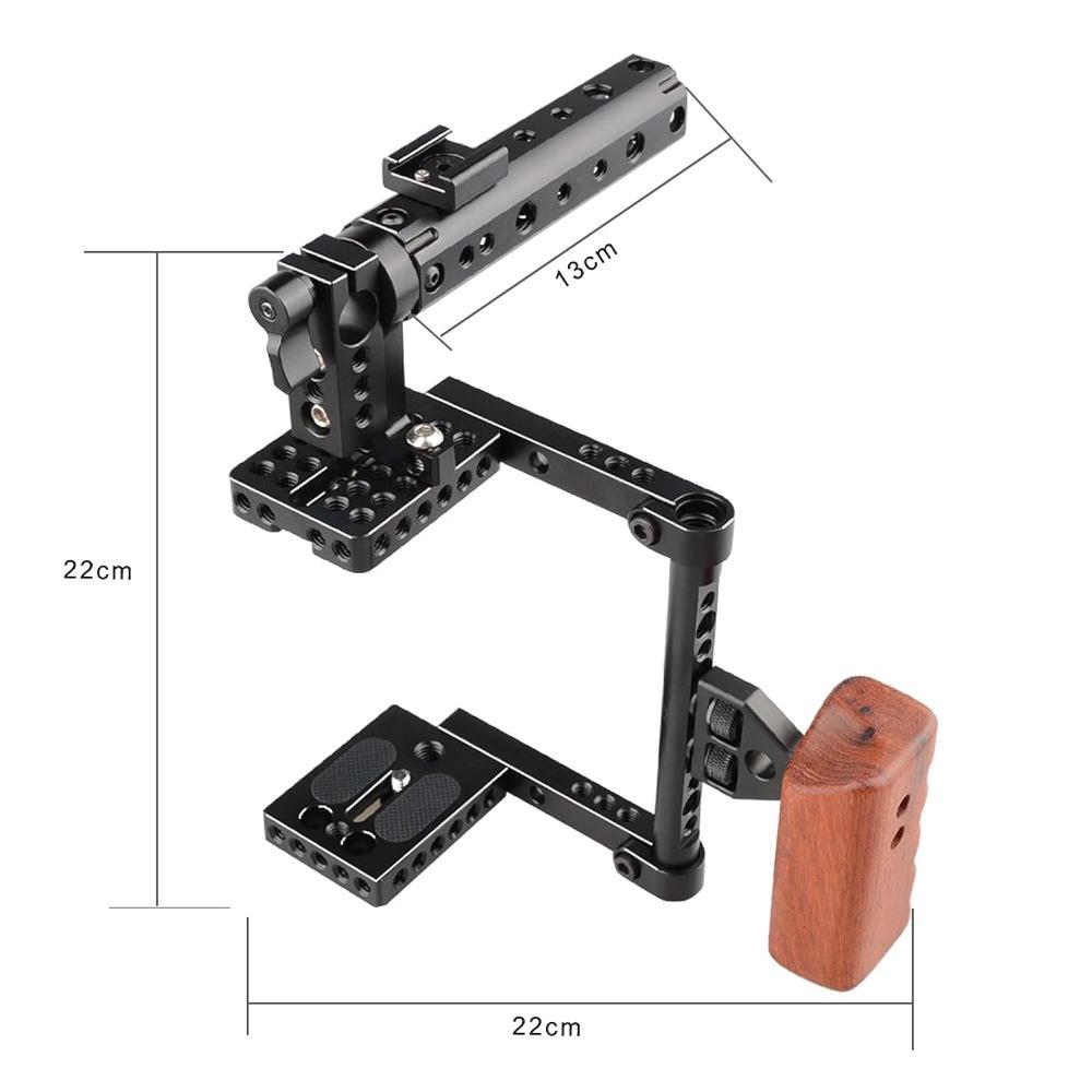 Great Choice Products Dslr Camera With Cage Top Handle Wood Grip For 600D 70D 80D - 1373