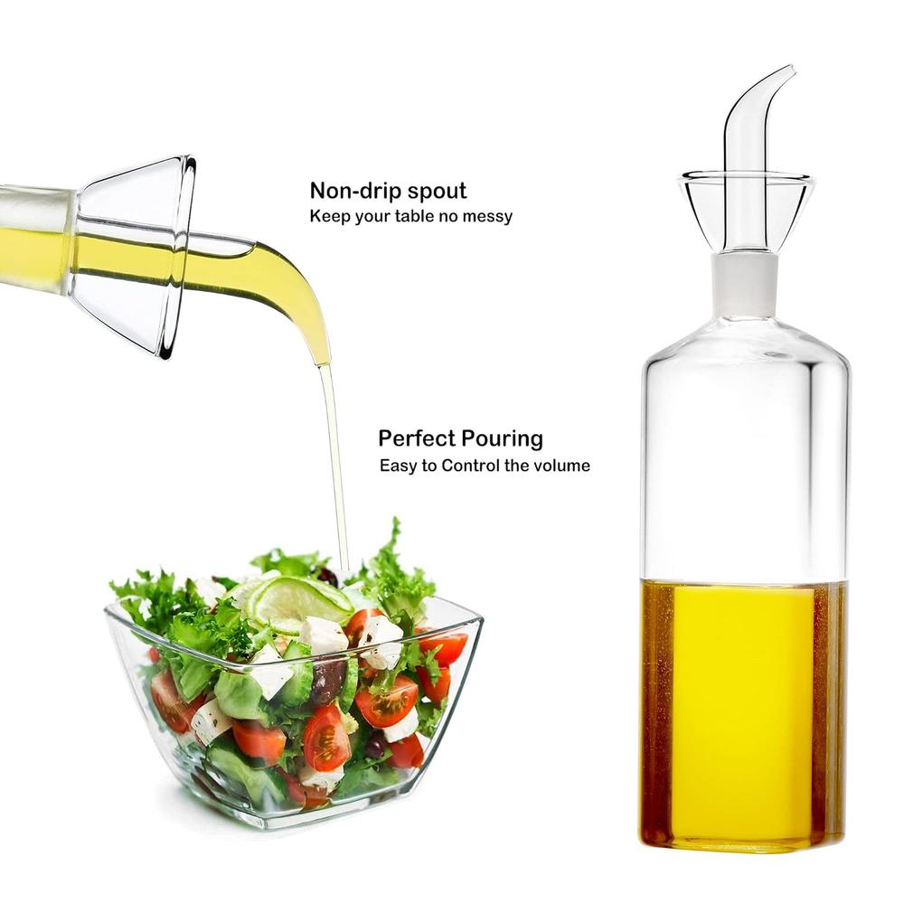 Great Choice Products 16 Ounce/480Ml Glass All-Purpose Cruet, Glass Oil Decanter And Cruet For Kitchen And Bbq (Square-16 Oz)