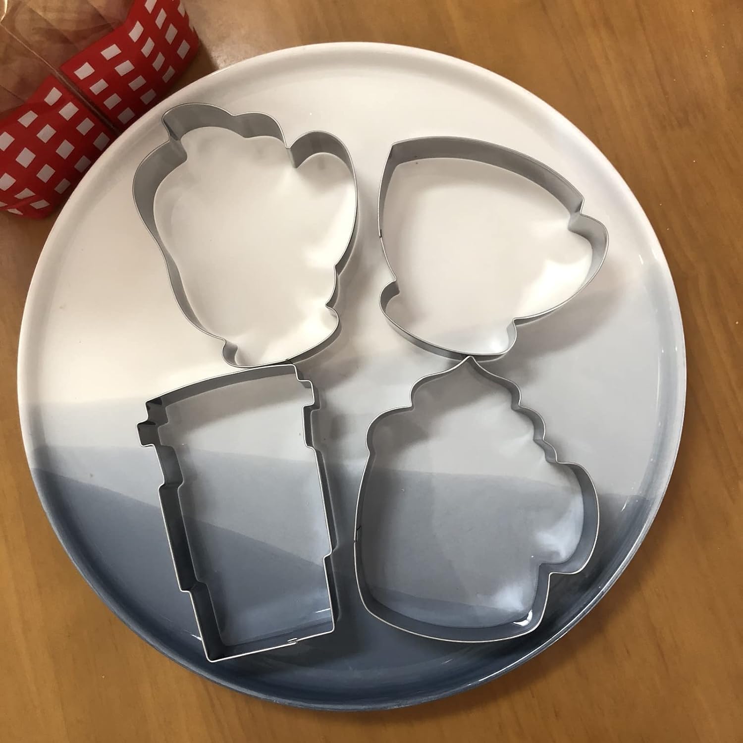 Great Choice Products Large Coffee Cup Cookie Cutter Set-4 Piece-Coffee Mug, Hot Cocoa Mug, Lette, Teacup Cookie Fondant Biscui Cutters