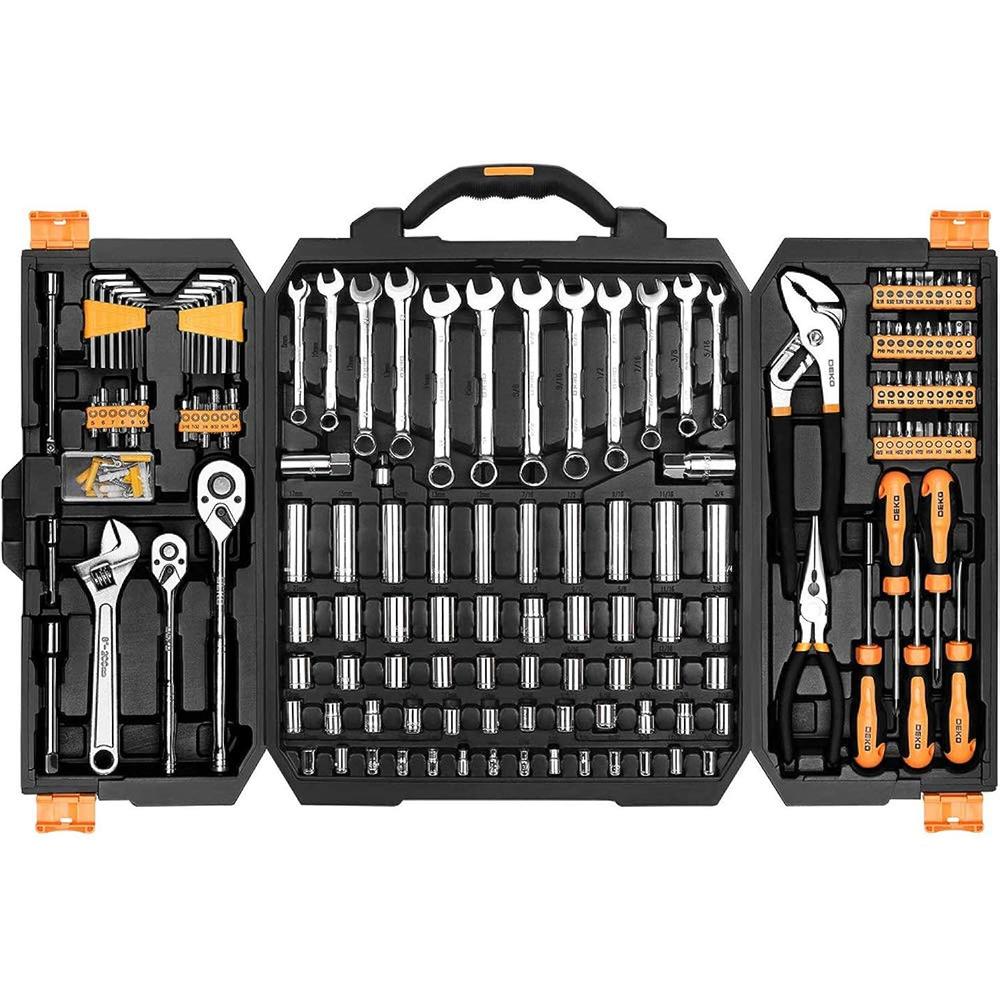 Great Choice Products 192 Piece Mechanics Tool Set Socket Wrench Set,Auto Repair Hand Tool Kit Wrench Tool Box Set With Plastic Storage Case