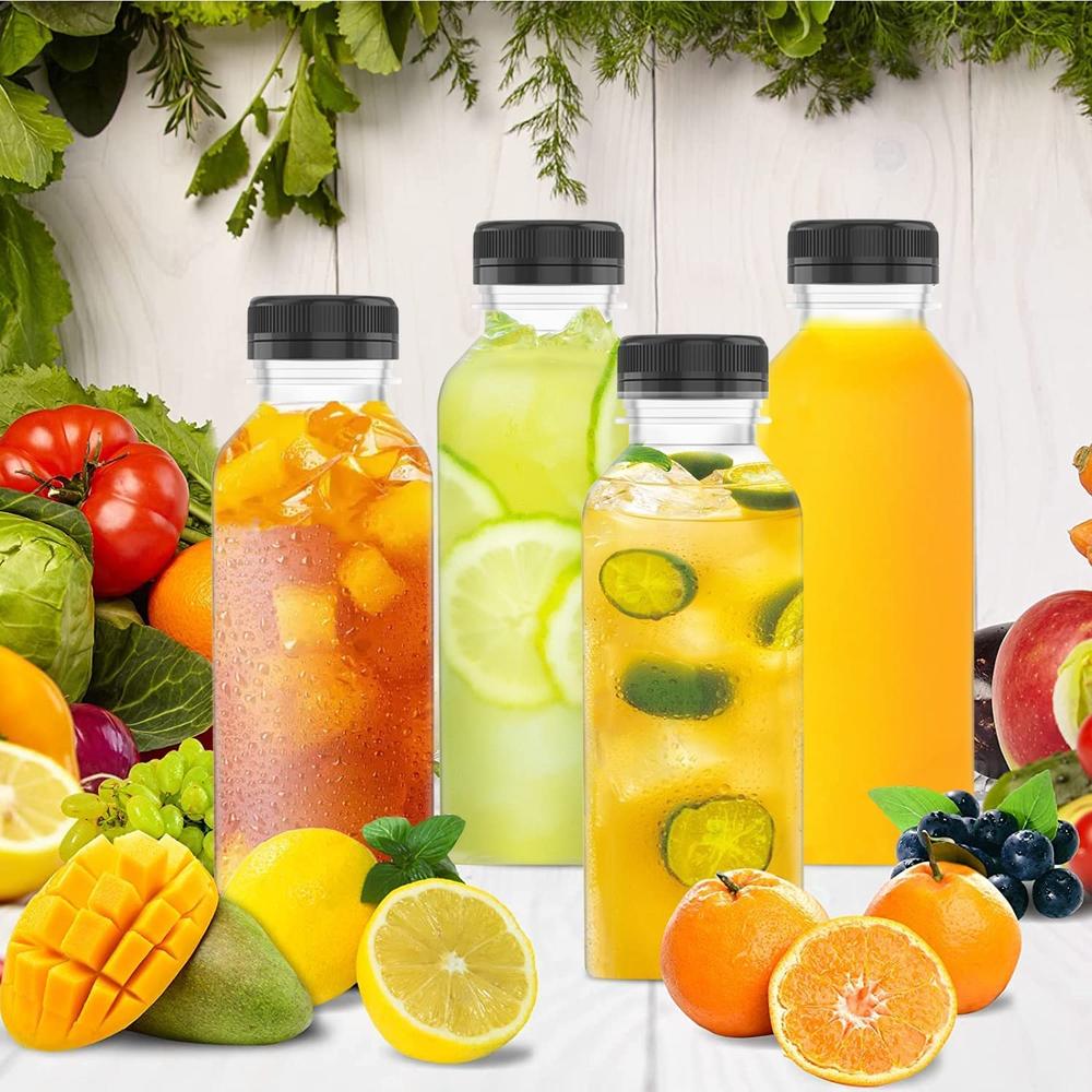 Great Choice Products 3 Pcs 17 Ounce Plastic Juice Bottles, Clear Bulk Beverage Containers, For Smoothies, Juice Milk And Homemade Beverages