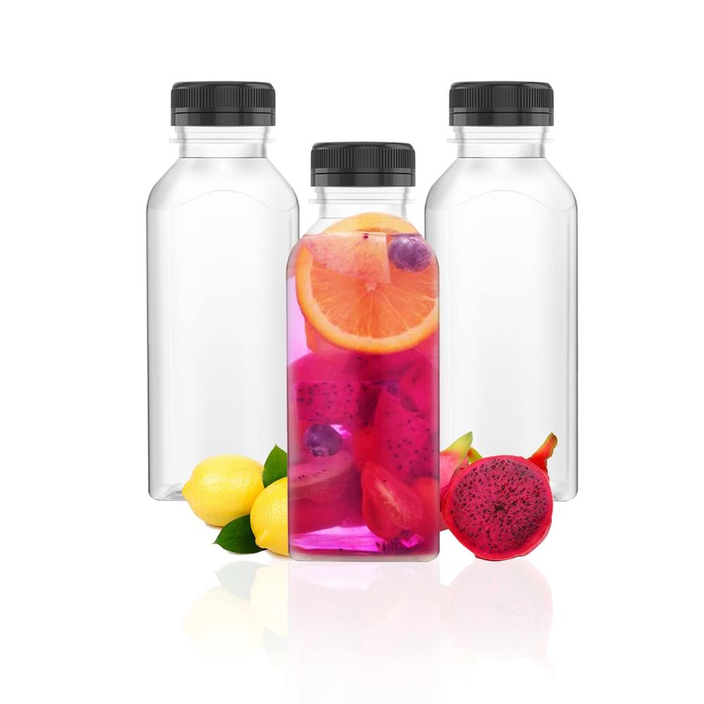 Great Choice Products 3 Pcs 17 Ounce Plastic Juice Bottles, Clear Bulk Beverage Containers, For Smoothies, Juice Milk And Homemade Beverages