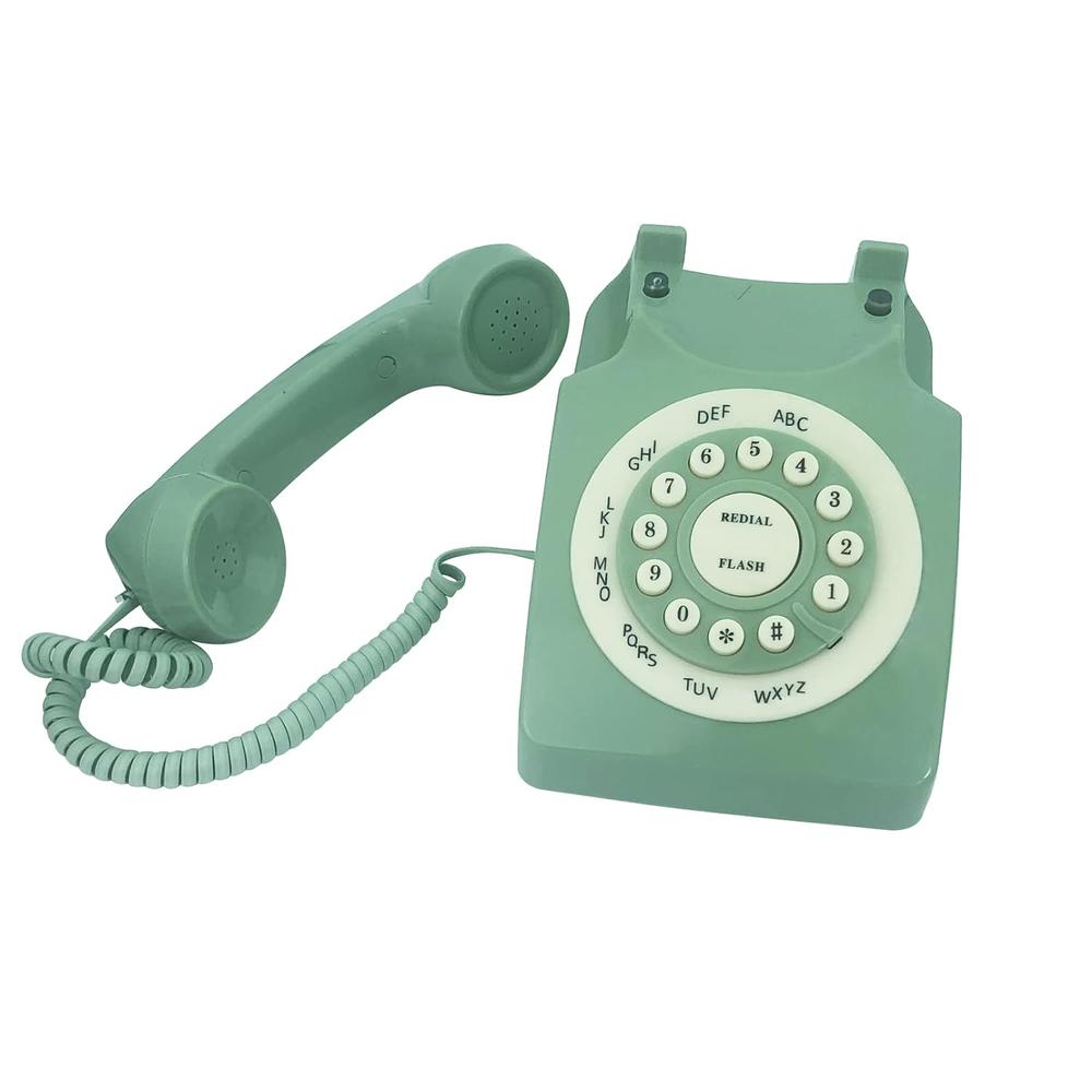 Great Choice Products Retro Corded Landline Phone, Classic Vintage Old Fashion Telephone For Home & Office, Wired Home Phone Gift For Seniors (Gree…