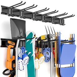 Great Choice Products Garage Storage, Wall Mounted Garden Tool Organizer Systems, 48 Inch Heavy Duty Tool Storage Rack For Garage Wall With 6 Adjus…