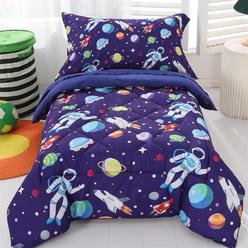 Great Choice Products Toddler Bedding Sets Blue, Premium Toddler Bedding Outer Space, Galaxy Toddler Comforter Set For Boys And Girls, Super Soft A…