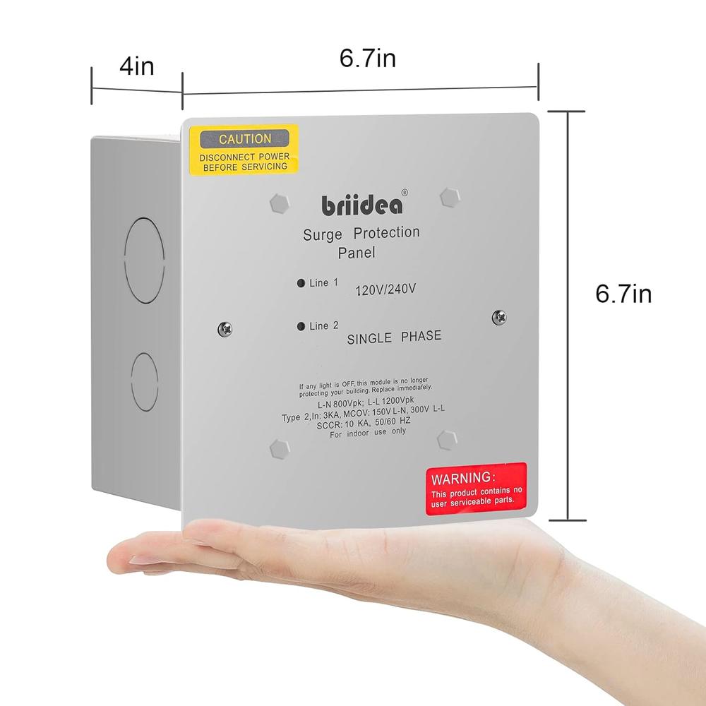 Great Choice Products Whole House Surge Protector, Type 2 Single Phase 120/240 Volt Panel Whole House Surge Protection, Light Commercial/Residentia…