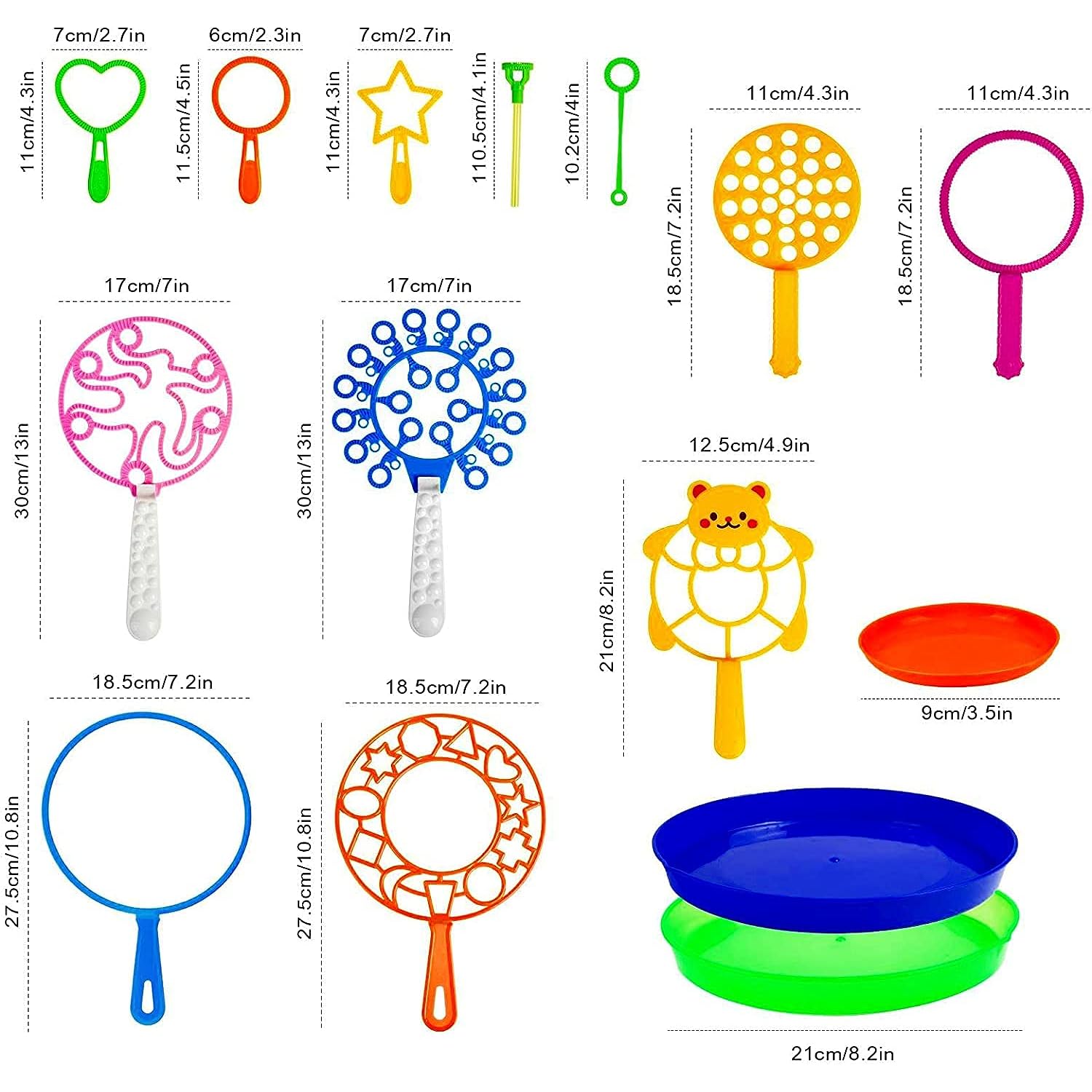 Great Choice Products Bubble Wands Set, 15 Pack Big Bubble Wand Toys With Tray Bulk Large Bubble Making Toys For Kids - Summer Outdoor Bubble Toys …
