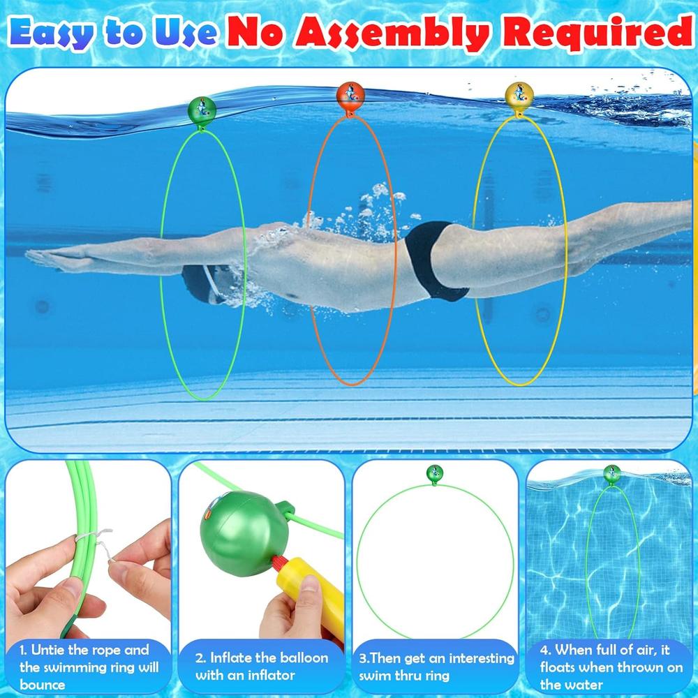 Great Choice Products Swim Through Rings Pool Toys For Kids High ...