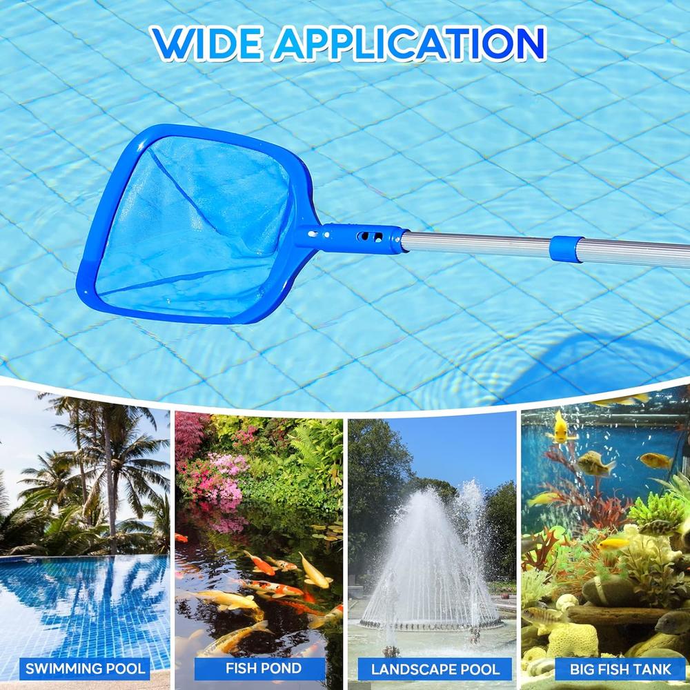 Great Choice Products Pool Skimmer - Pool Net With 3 Section Pole, 17" X 35", Pool Skimmer Net With Fine Mesh Net, Telescopic Aluminum Pole, Plasti…