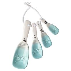 Great Choice Products Ceramic Mason Jar Measuring Spoons – Aqua Blue, Decorative Tablespoons That Nest– 4 Rustic Measuring Spoons For Farmhouse Kit…