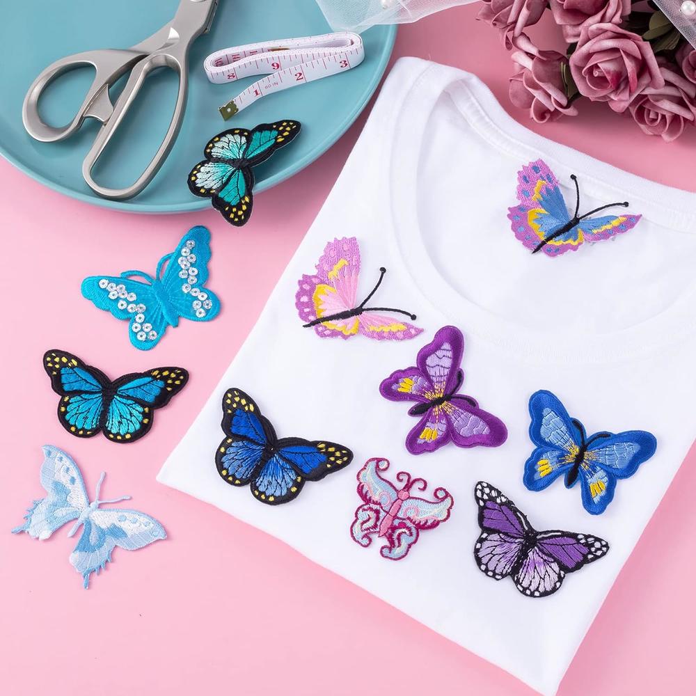 Great Choice Products 12 Pcs Butterfly Patch, Multicolor Butterfly Embroidered Iron On Patches, Iron Sew On Embroidered Applique Decoration Sewing …