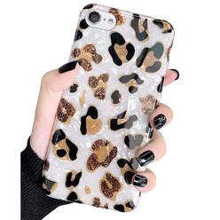 Great Choice Products Ipod Touch 7Th Generation Case, Ipod Case 6Th Gen Ipod Touch 5 Case, Sparkle Translucent Clear Glitter White Leopard Print So?